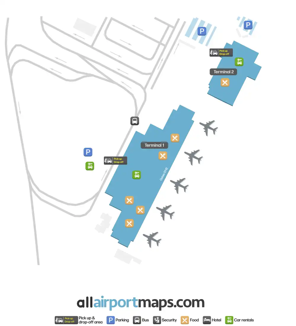 Mapa de la terminal del Aeropuerto de Lanzarote