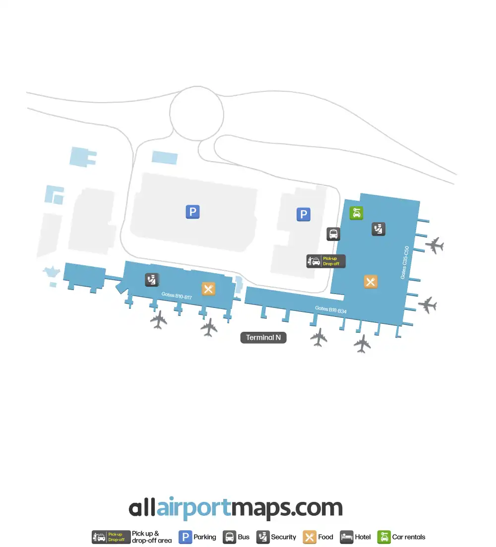 Mapa de la terminal del Aeropuerto de Alicante-Elche
