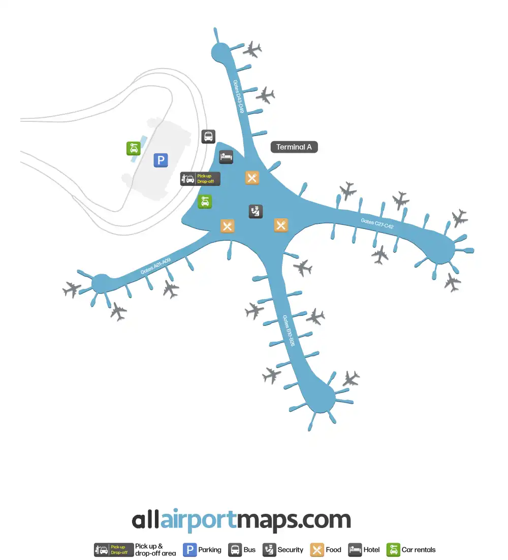 Mapa de la terminal del Aeropuerto Internacional de Zayed
