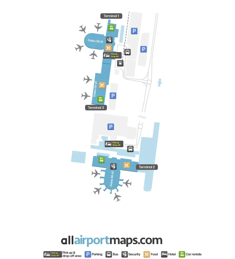 Mapa de la terminal del Aeropuerto de Antalya