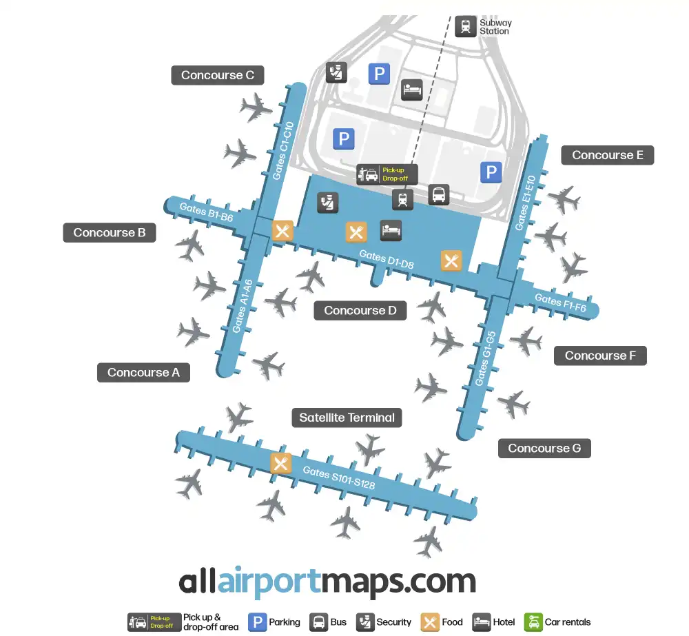 Mapa de la terminal del Aeropuerto Internacional Suvarnabhumi