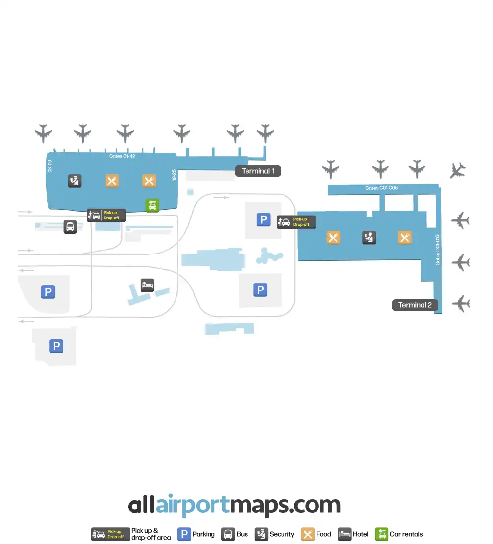 Mapa de la terminal del Aeropuerto Internacional Kempegowda