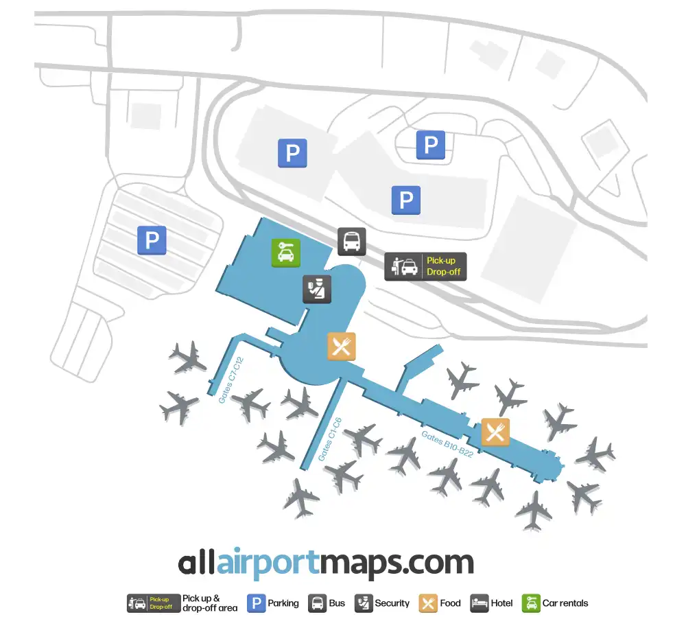 Mapa de la terminal del Aeropuerto de Boise