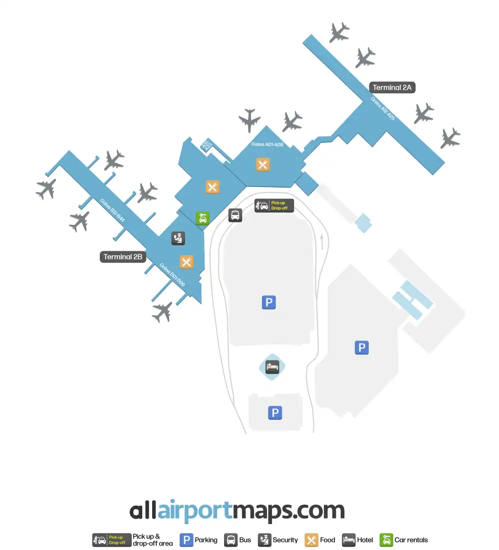 Mapa de la terminal del Aeropuerto de Budapest-Ferenc Liszt