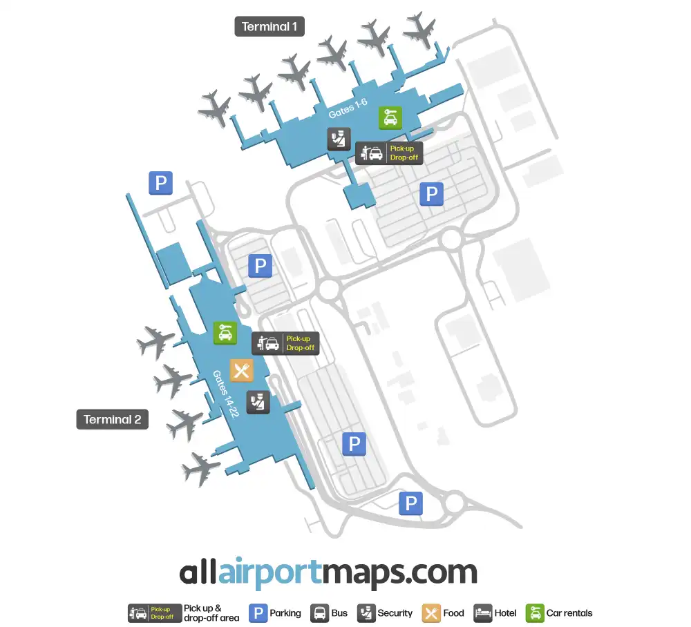 Mapa de la terminal del Aeropuerto de Cairns