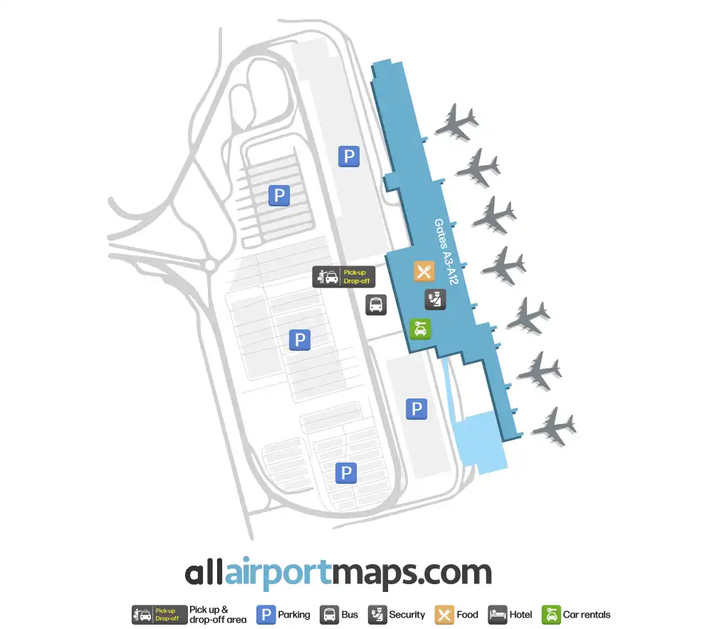 Mapa de la terminal del Aeropuerto Internacional de Ciudad del Cabo