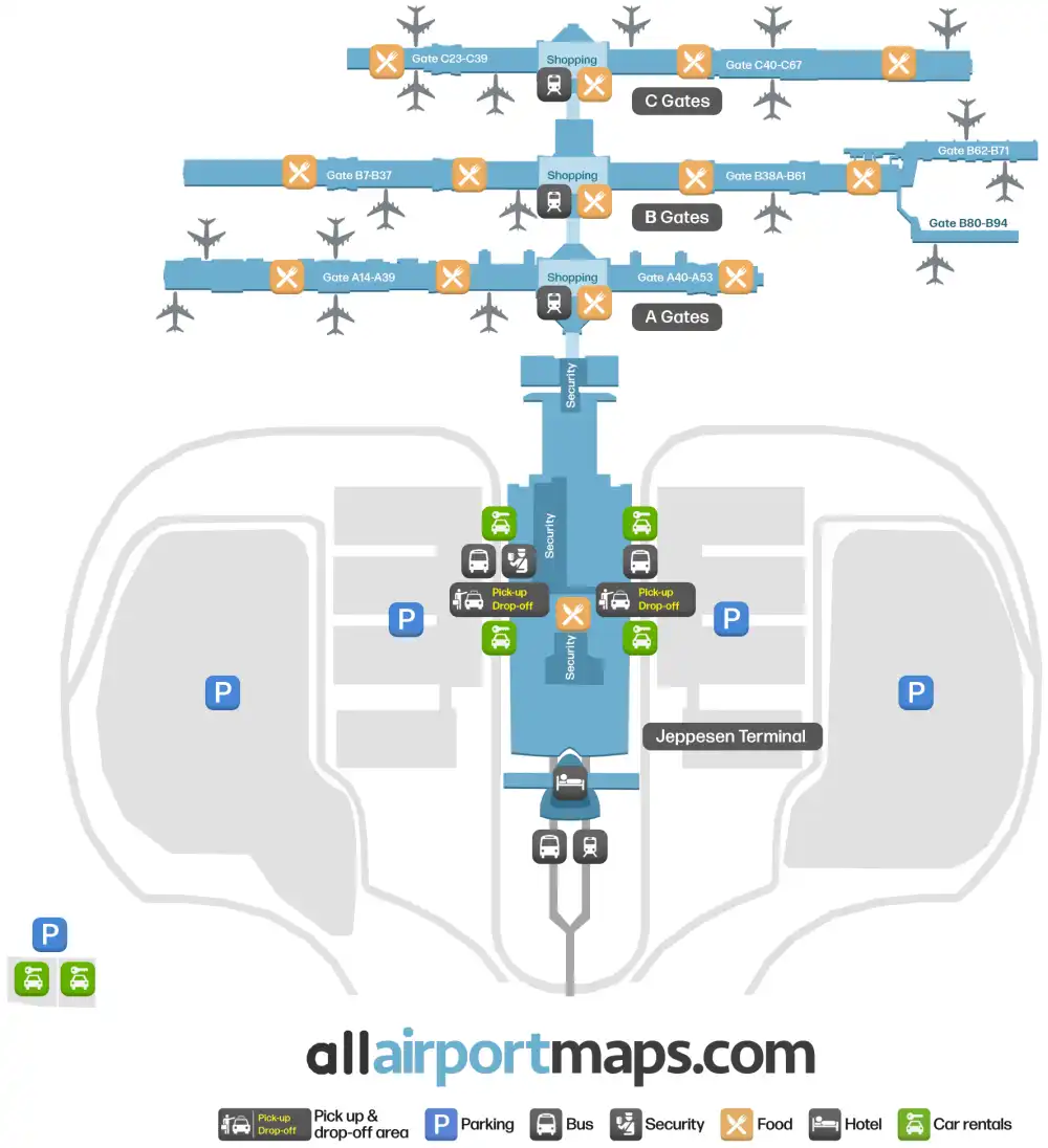 Mapa de la terminal del Aeropuerto Internacional de Denver