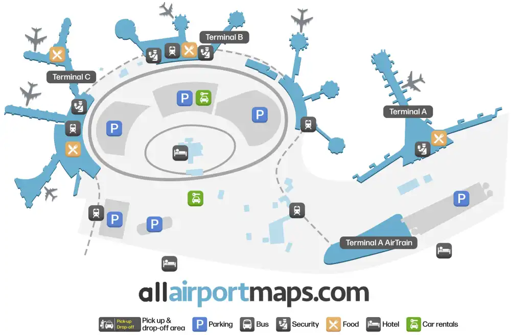 Mapa de la terminal del Aeropuerto Internacional Libertad de Newark