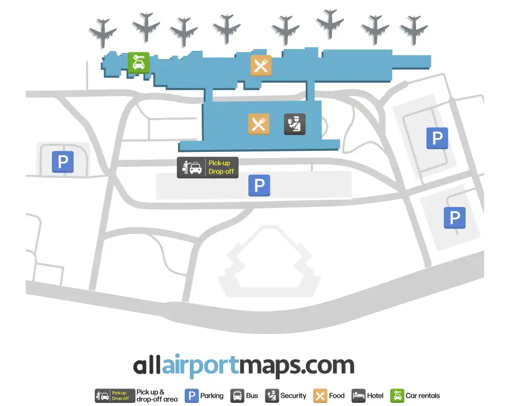 Mapa de la terminal del Aeropuerto Internacional de Cayo Hueso
