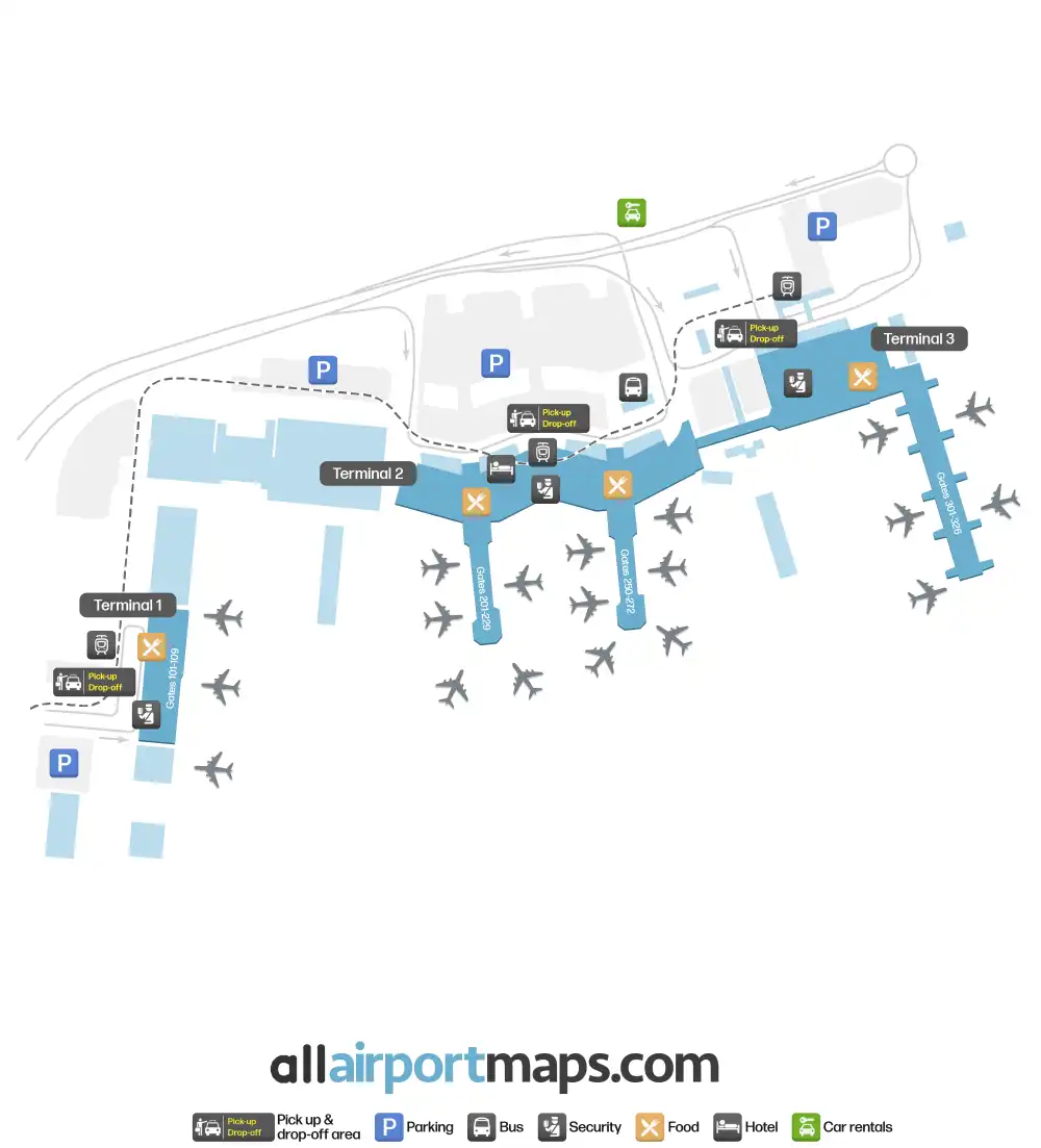Mapa de la terminal del Aeropuerto Internacional de São Paulo-Guarulhos