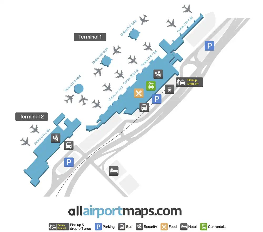 Mapa de la terminal del Aeropuerto Internacional de Ginebra