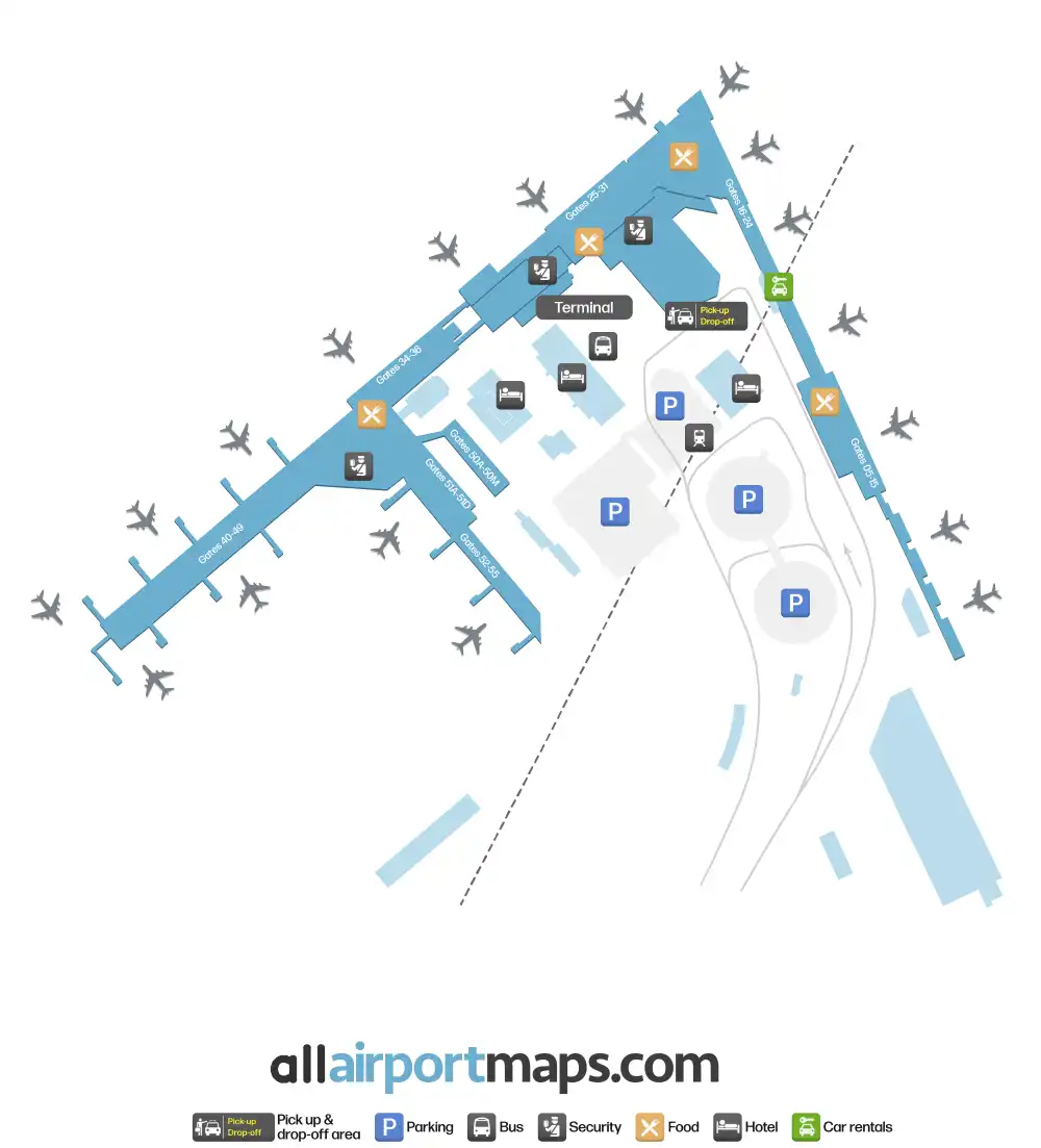 Mapa de la terminal del Aeropuerto de Helsinki-Vantaa