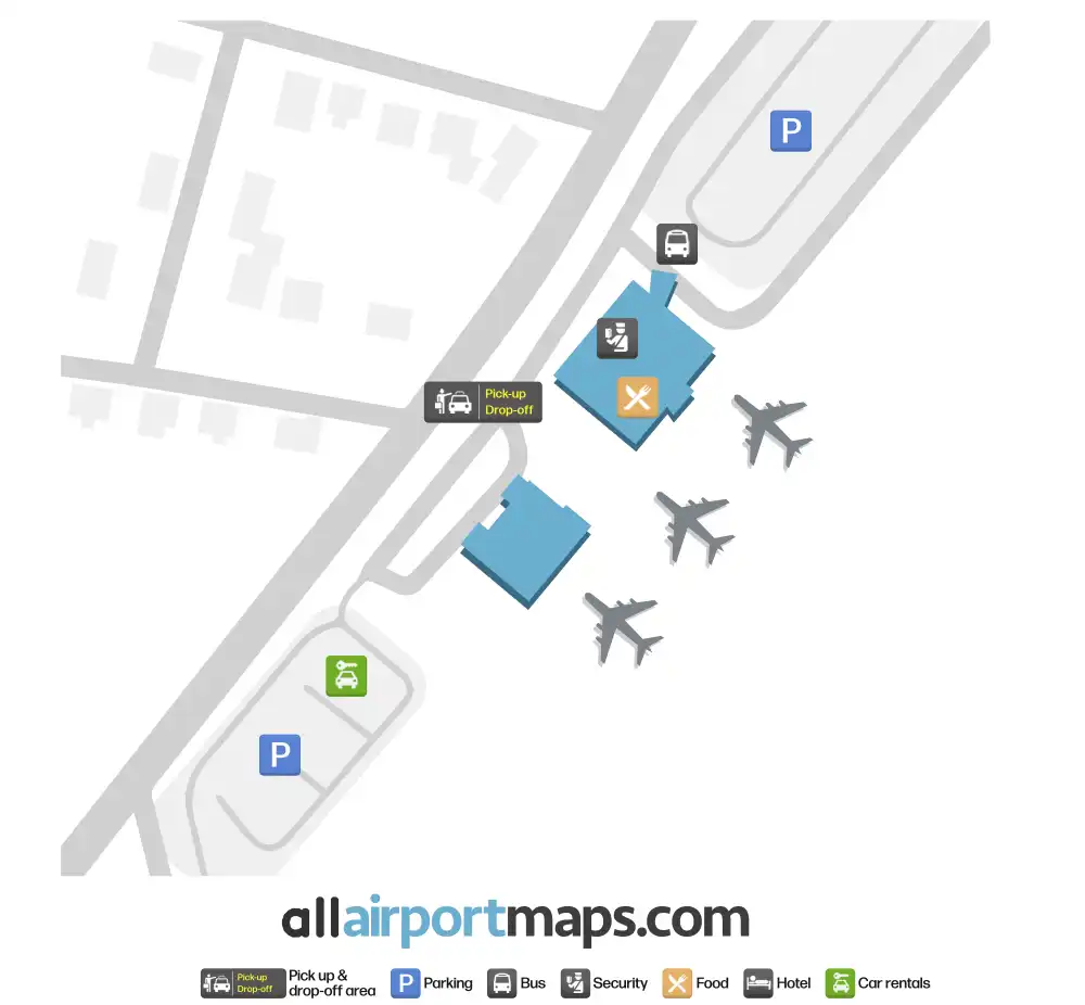 Mapa de la terminal del Aeropuerto Regional Tweed-New Haven