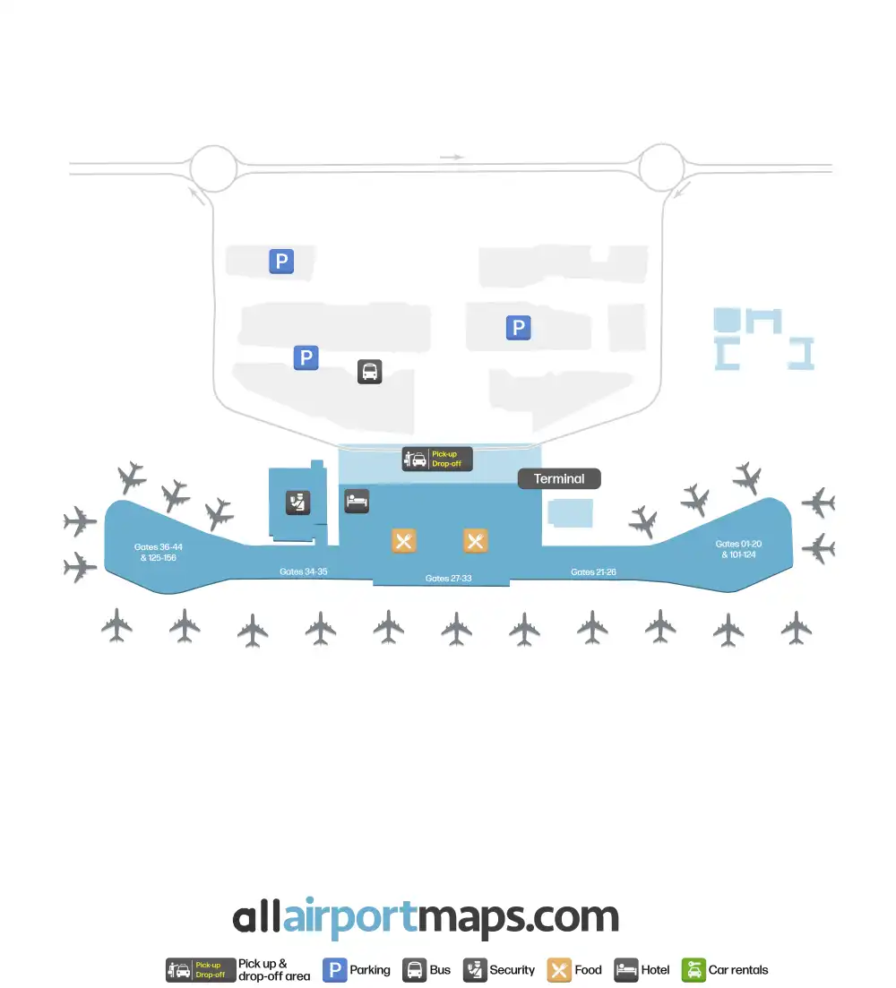 Mapa de la terminal del Aeropuerto Internacional Rajiv Gandhi