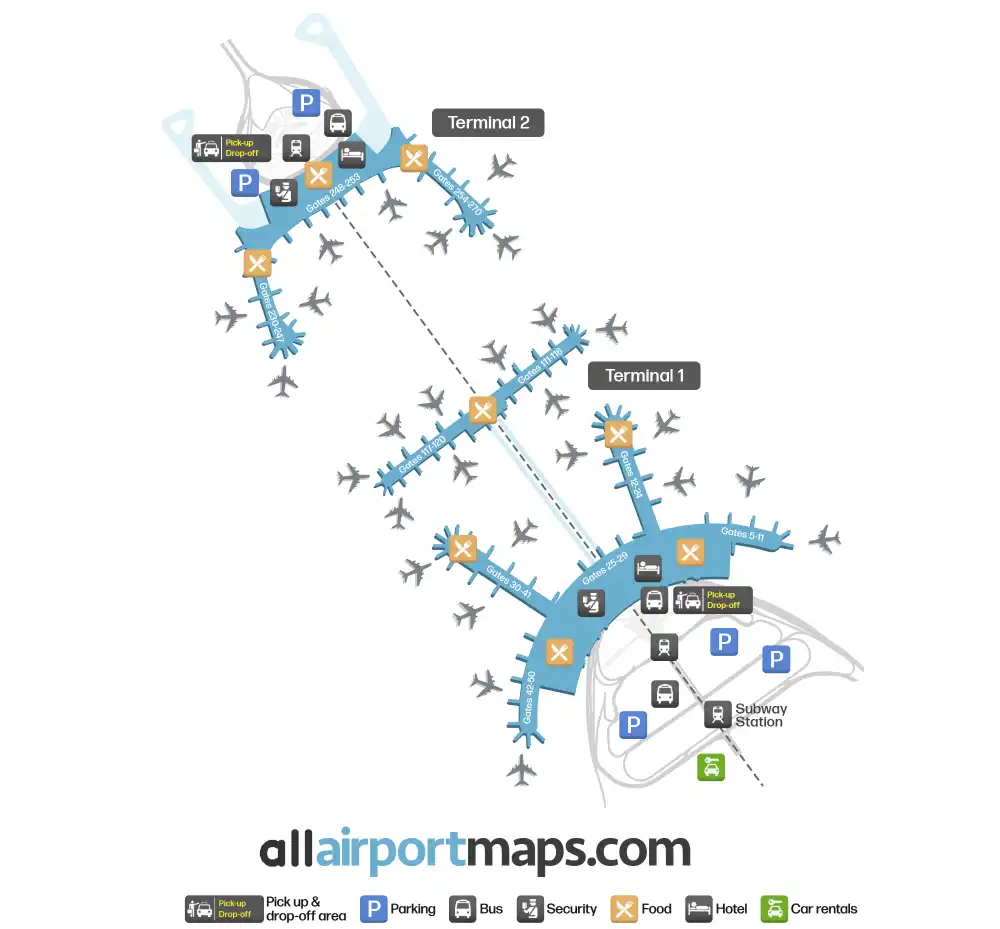 Mapa de la terminal del Aeropuerto Internacional de Incheon