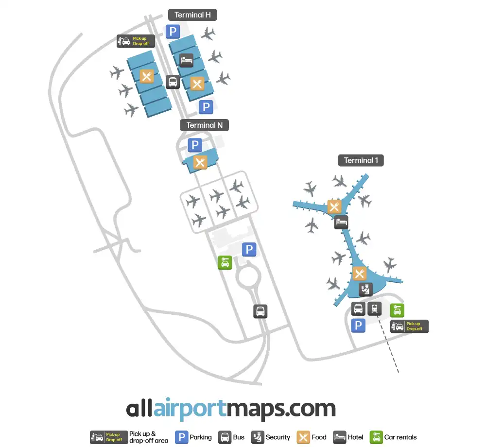 Mapa de la terminal del Aeropuerto Internacional Rey Abdulaziz