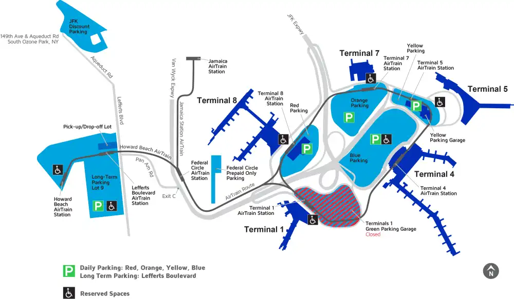 Mapa de la terminal del Aeropuerto Internacional John F. Kennedy