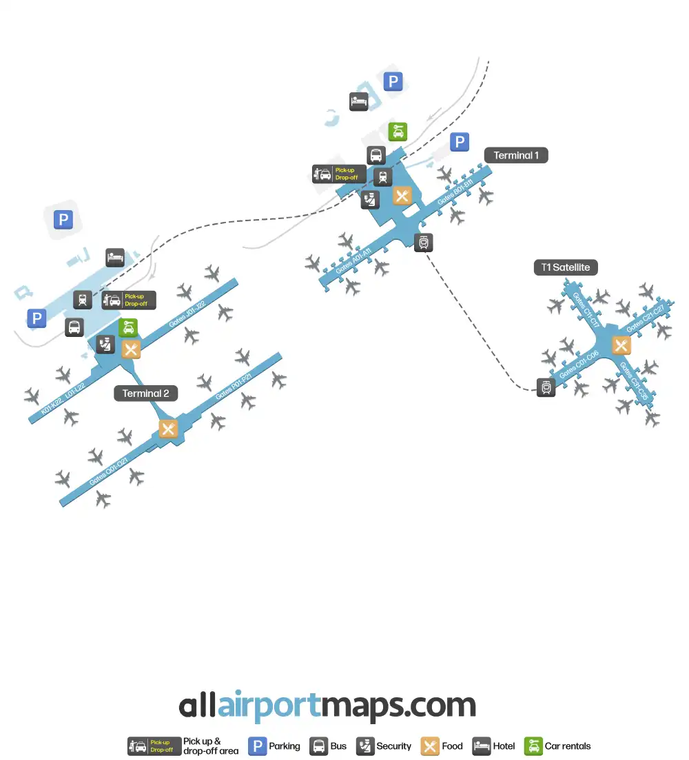 Mapa de la terminal del Aeropuerto Internacional de Kuala Lumpur
