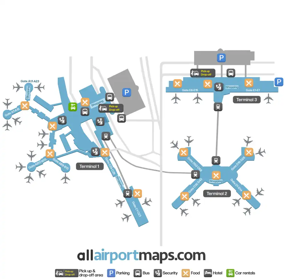 Mapa de la terminal del Aeropuerto Internacional McCarran