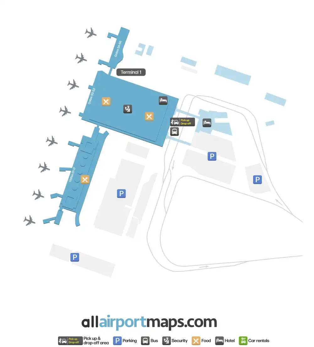 Mapa de la terminal del Aeropuerto Internacional Púlkovo
