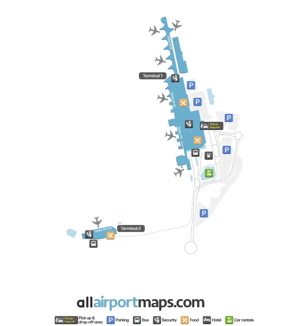 Mapa de la terminal del Aeropuerto de Lisboa