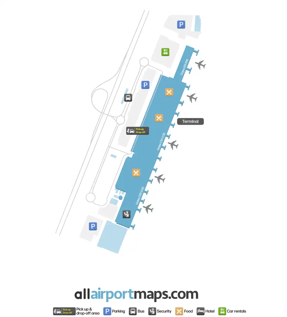 Mapa de la terminal del Aeropuerto de Gran Canaria