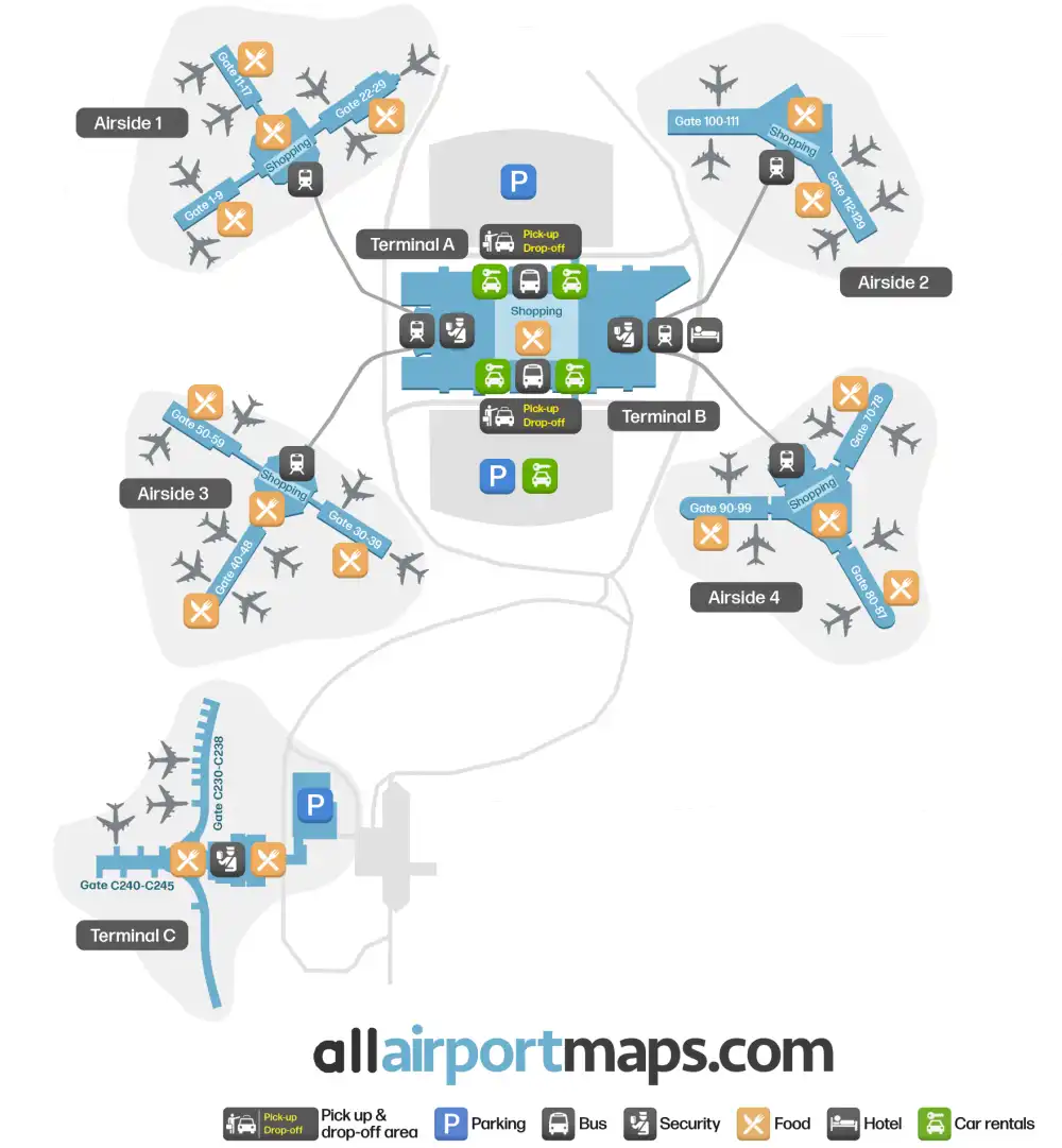 Mapa de la terminal del Aeropuerto Internacional de Orlando