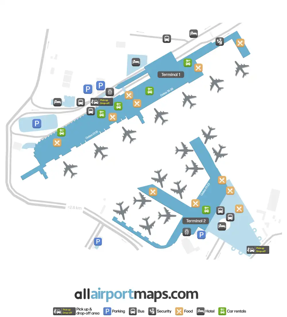 Mapa de la terminal del Aeropuerto Internacional de la Ciudad de México