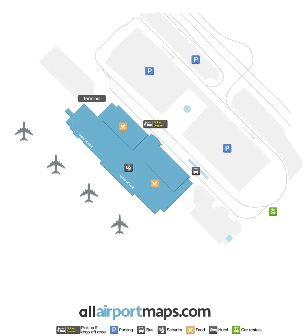 Mapa de la terminal del Aeropuerto Internacional de Malta