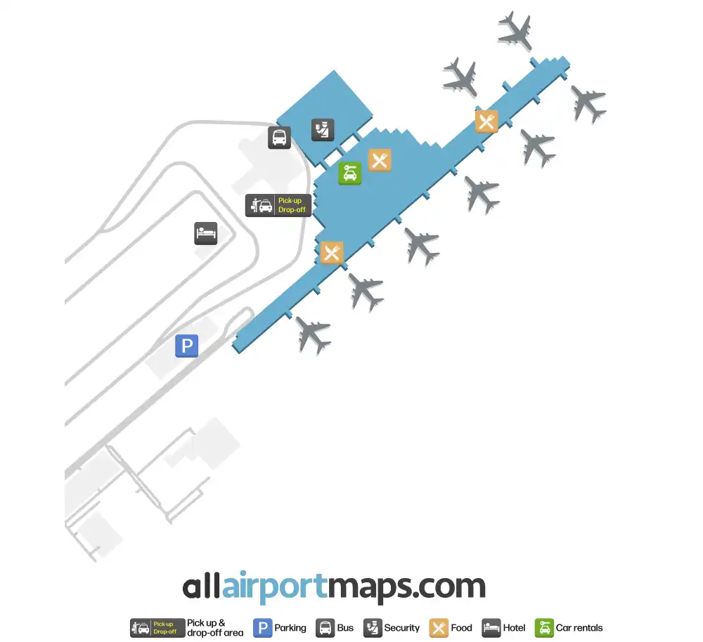 Mapa de la terminal del Felipe Ángeles International Airport