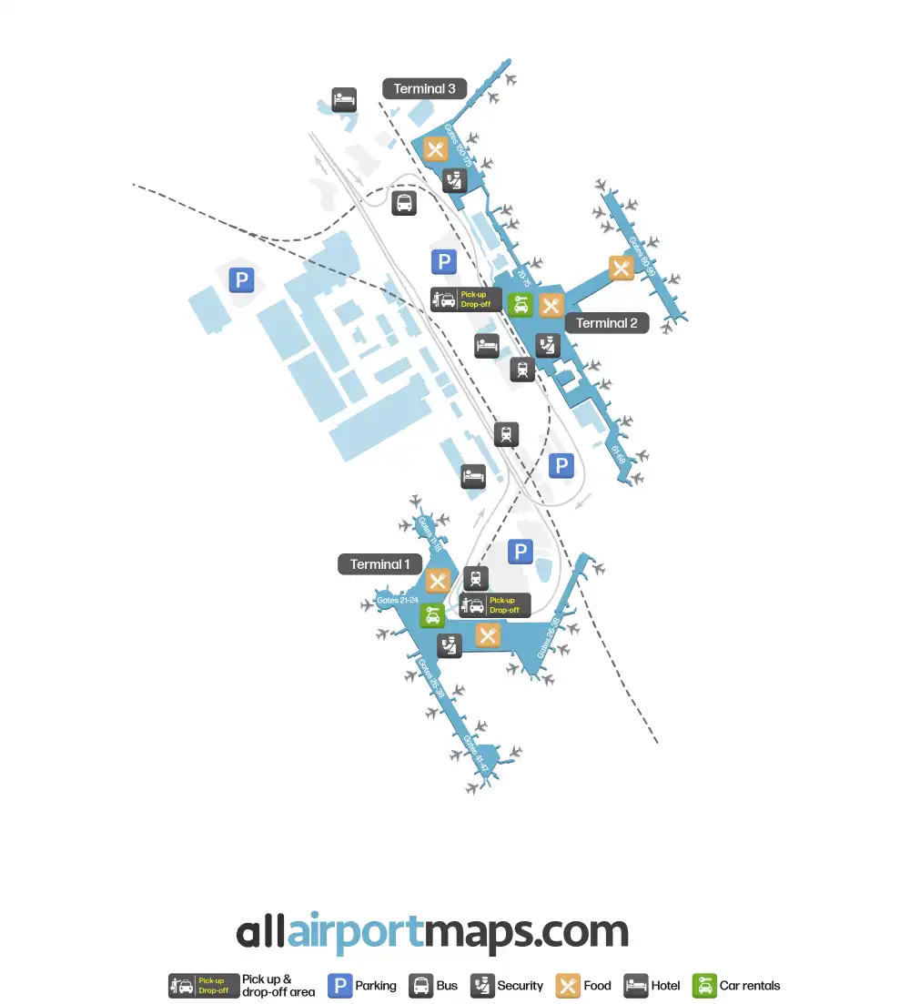 Mapa de la terminal del Aeropuerto Internacional de Narita