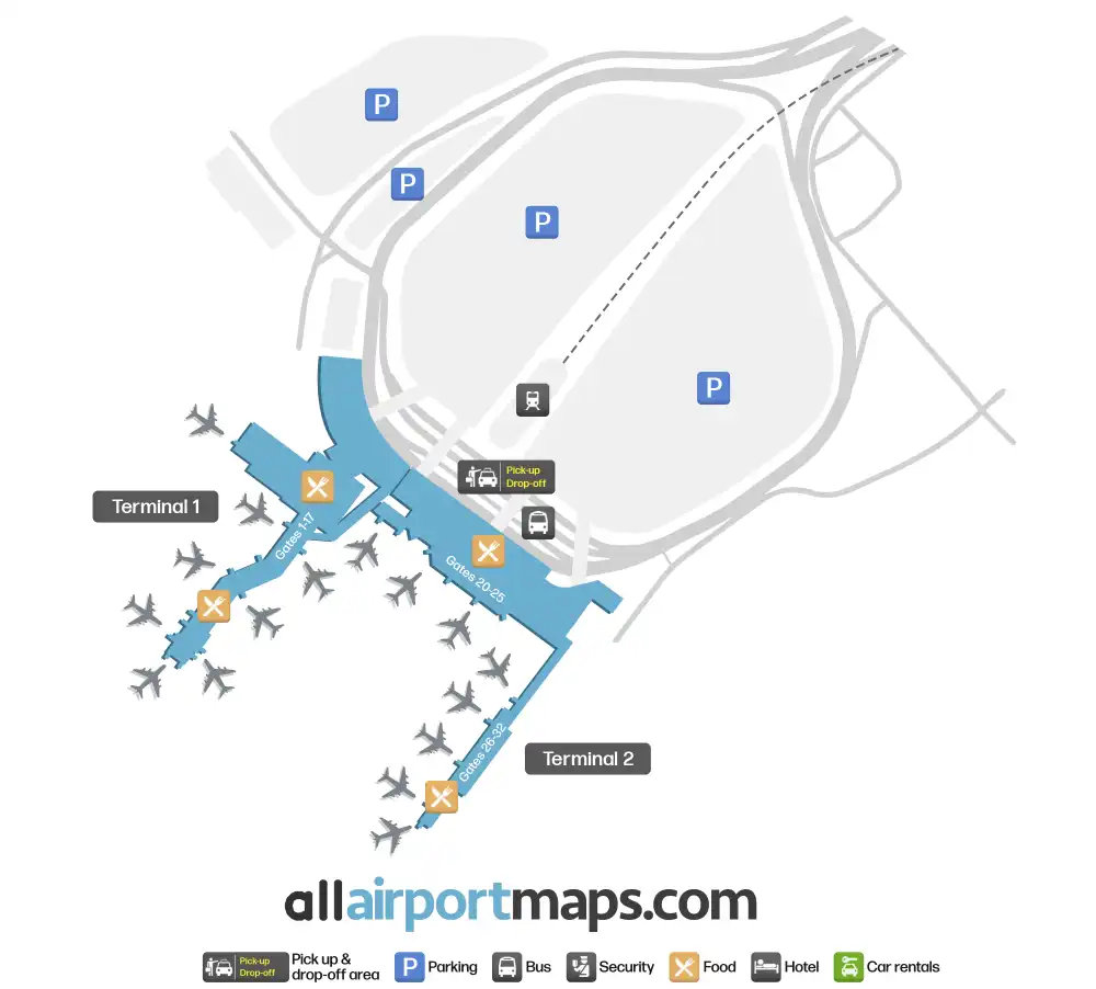 Mapa de la terminal del Aeropuerto Internacional de Oakland