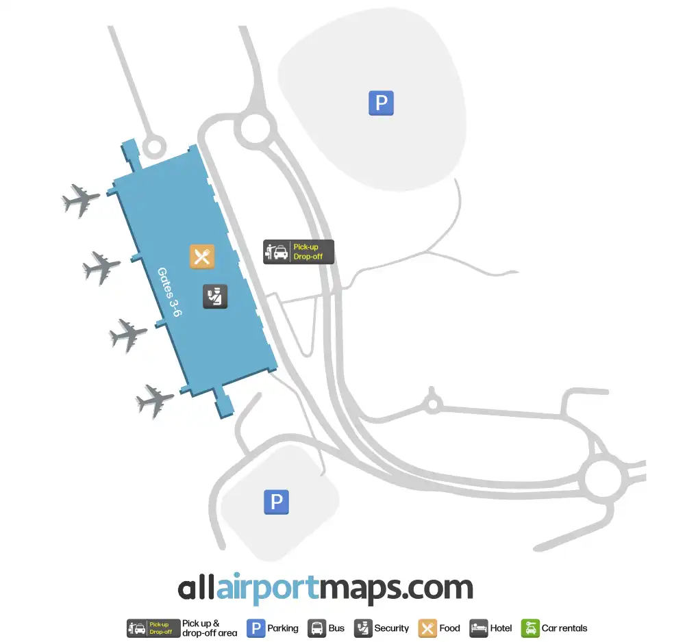 Mapa de la terminal del Aeropuerto de Cork