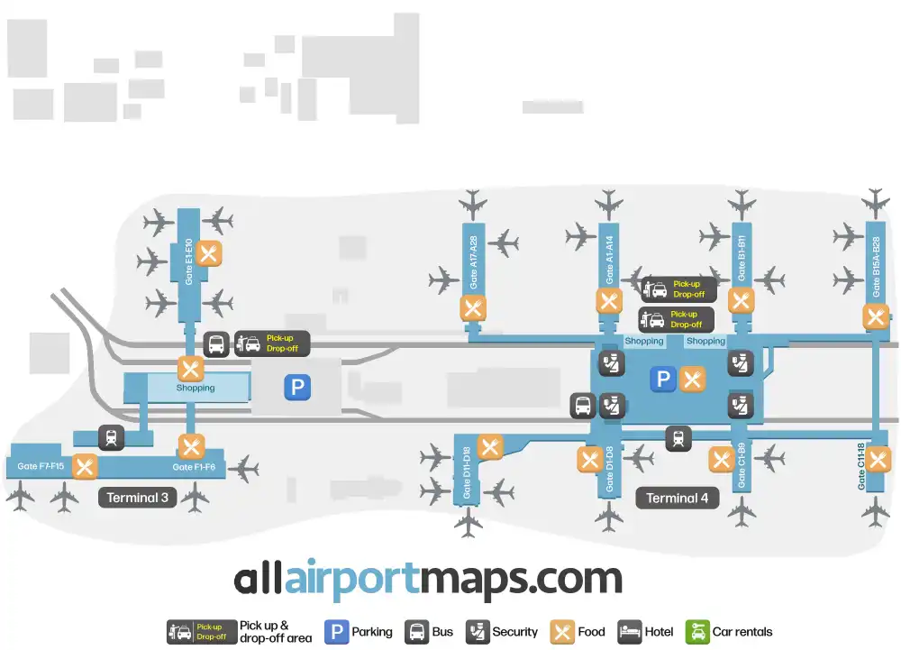 Mapa de la terminal del Aeropuerto Internacional de Phoenix-Sky Harbor