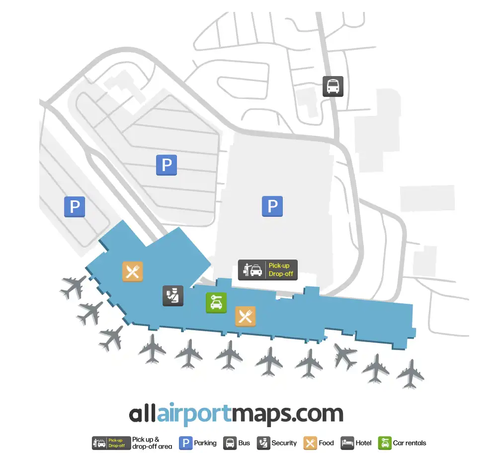 Mapa de la terminal del Jetport Internacional de Portland