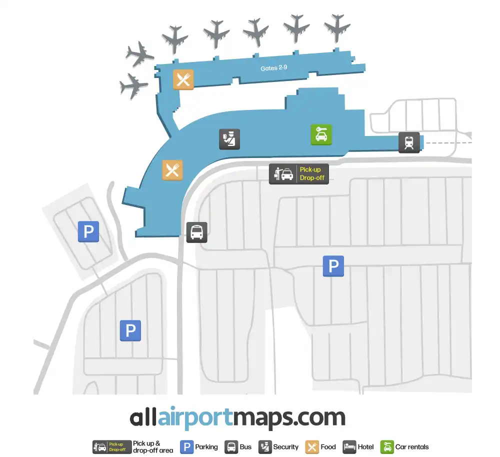 Mapa de la terminal del South Bend International