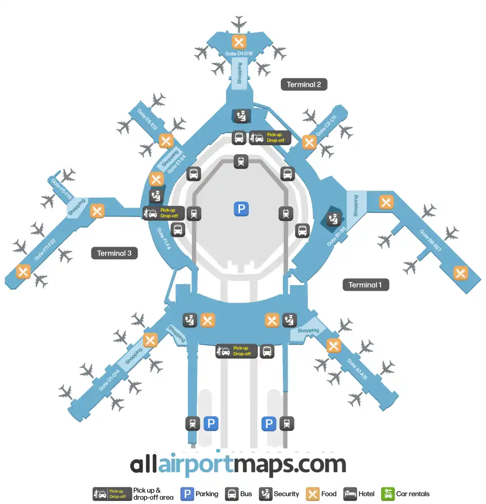 Mapa de la terminal del Aeropuerto Internacional de San Francisco