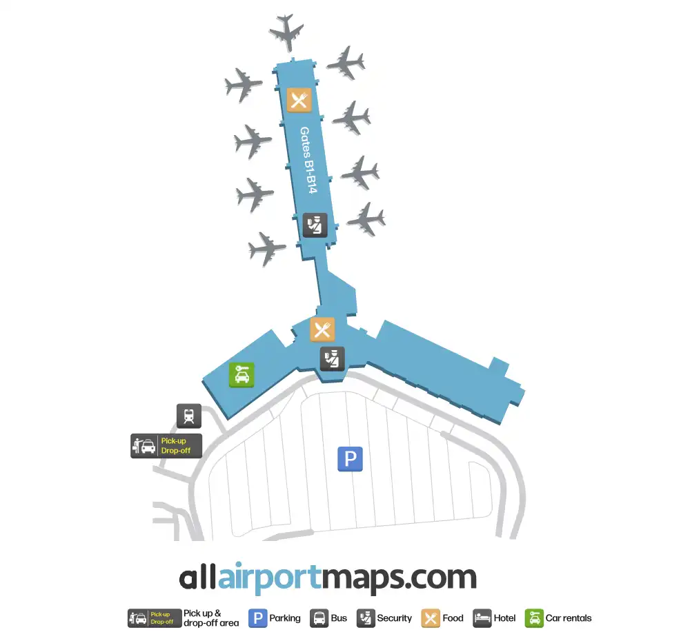 Mapa de la terminal del Aeropuerto Internacional de Sarasota-Bradenton