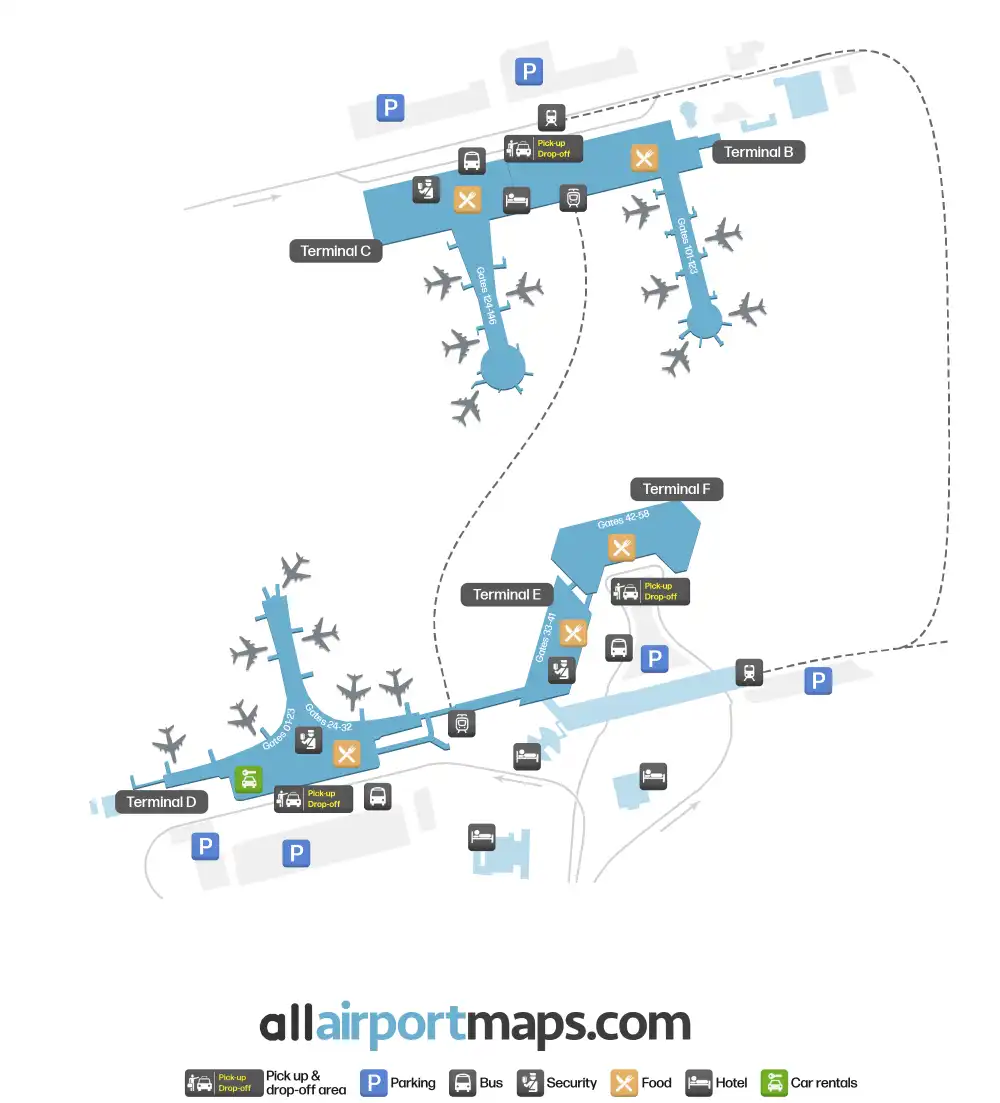 Mapa de la terminal del Aeropuerto Internacional de Moscú-Sheremétievo