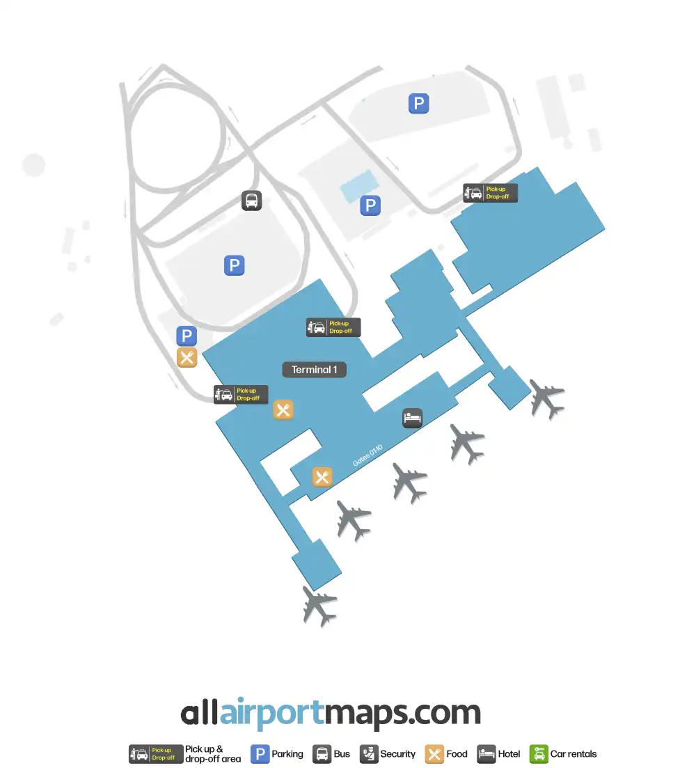 Mapa de la terminal del Aeropuerto Internacional de Taskent