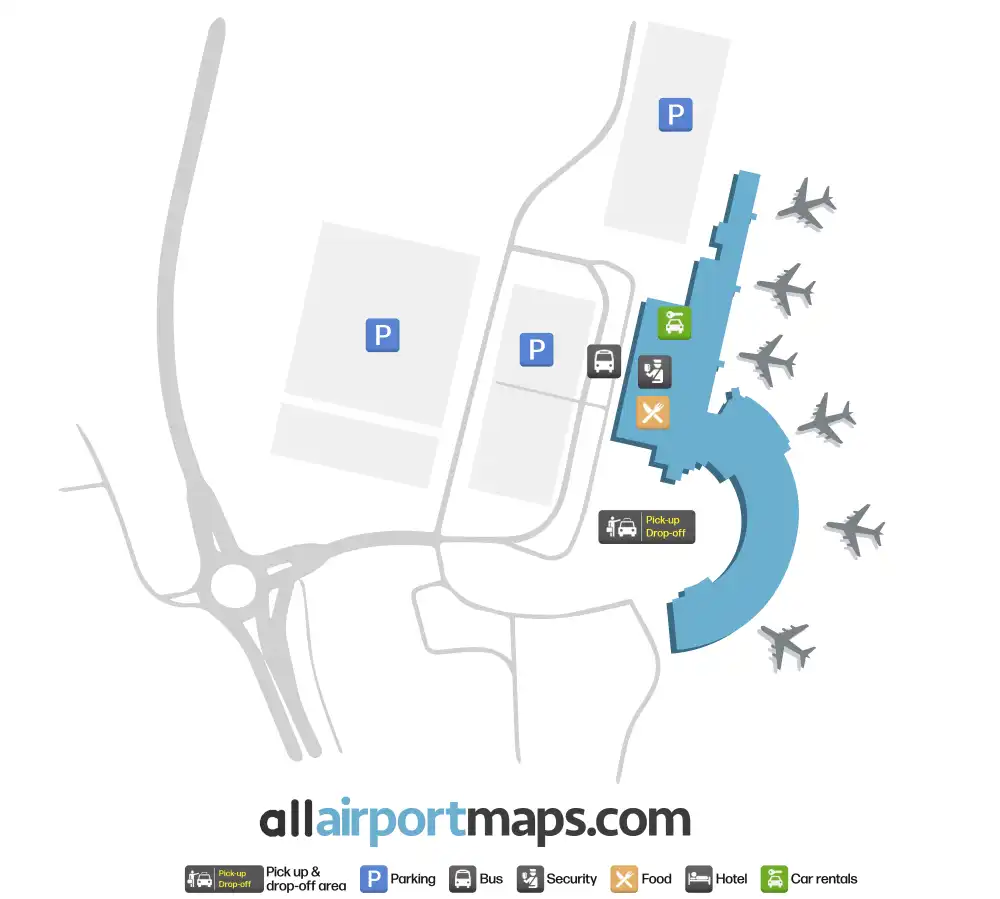 Mapa de la terminal del Aeropuerto de Tromsø-Langnes