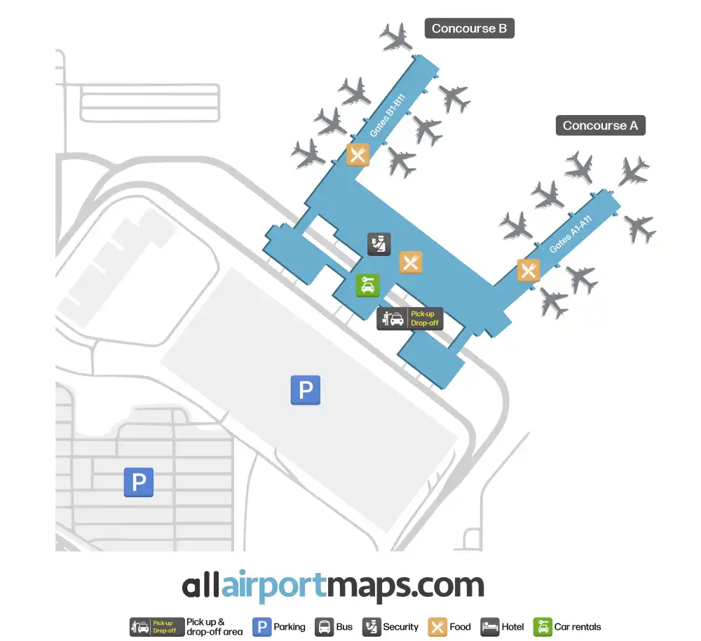 Mapa de la terminal del Tulsa International