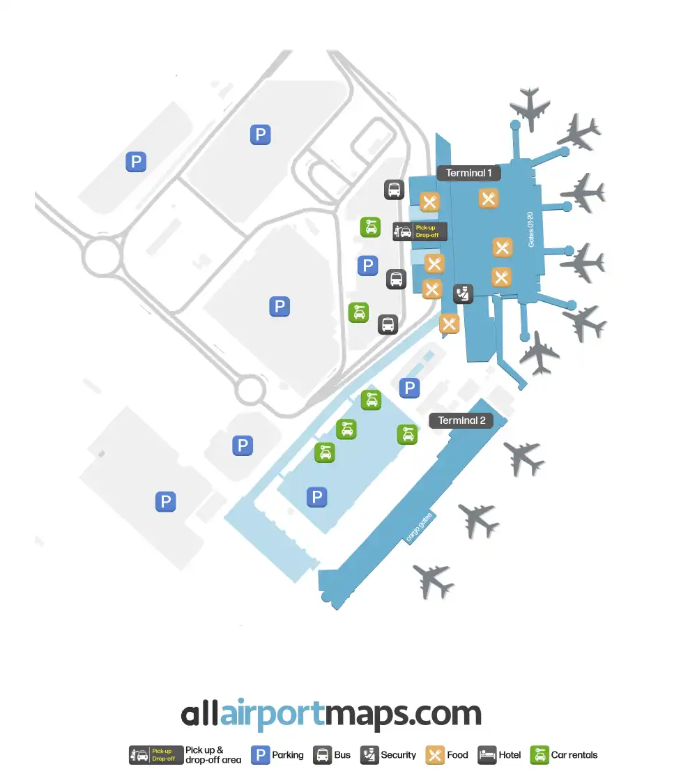 Mapa de la terminal del Aeropuerto Internacional Marco Polo