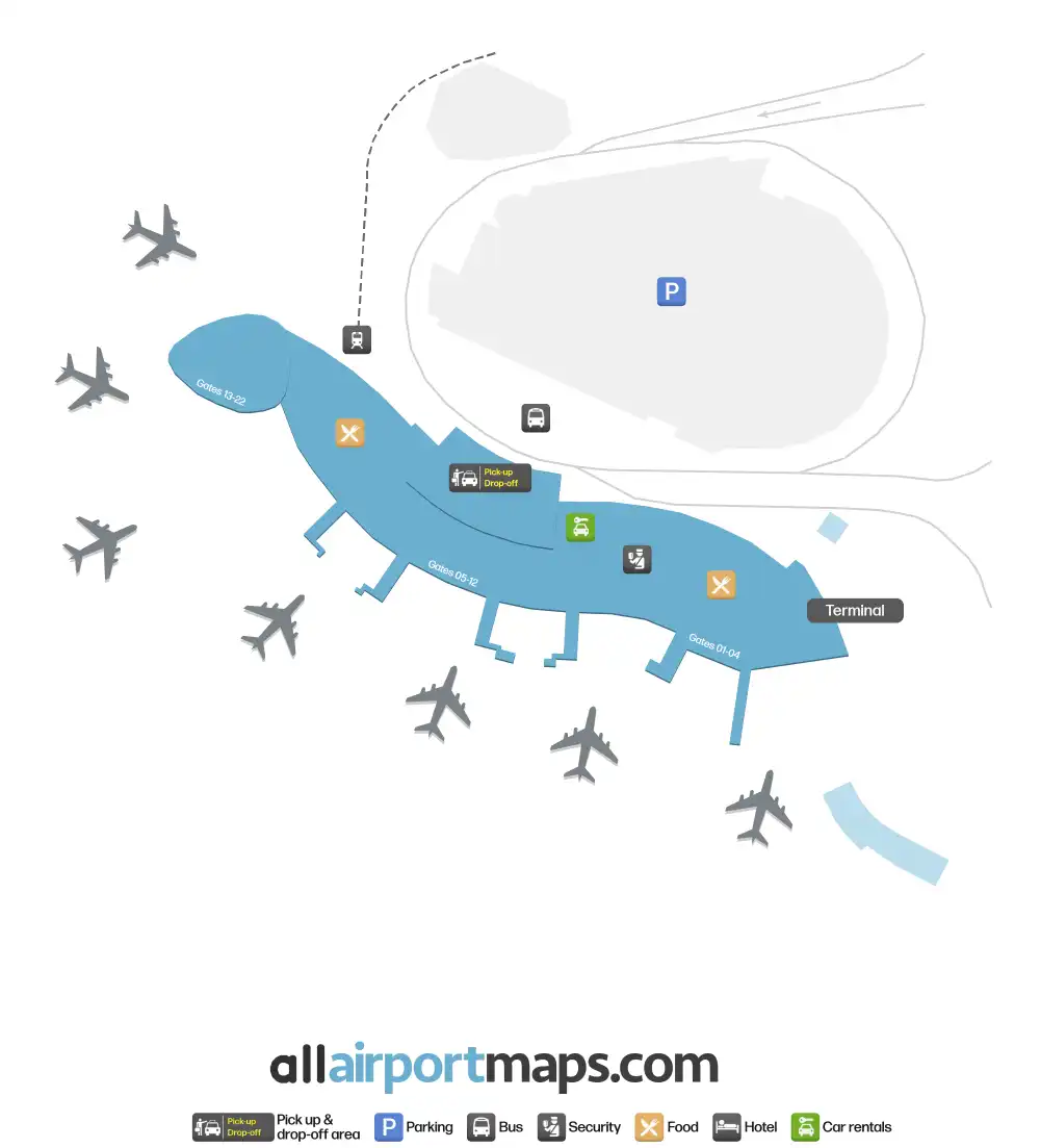 Mapa de la terminal del Aeropuerto de Valencia