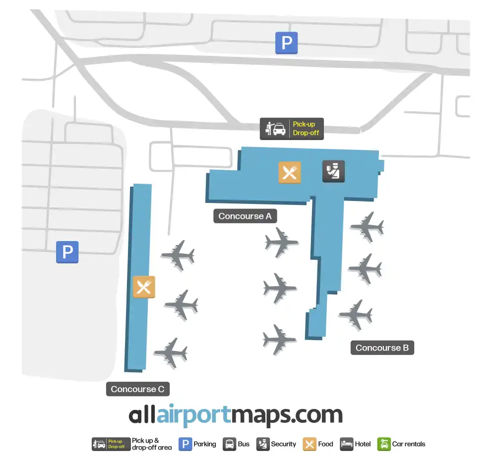 Mapa de la terminal del Destin–Fort Walton Beach