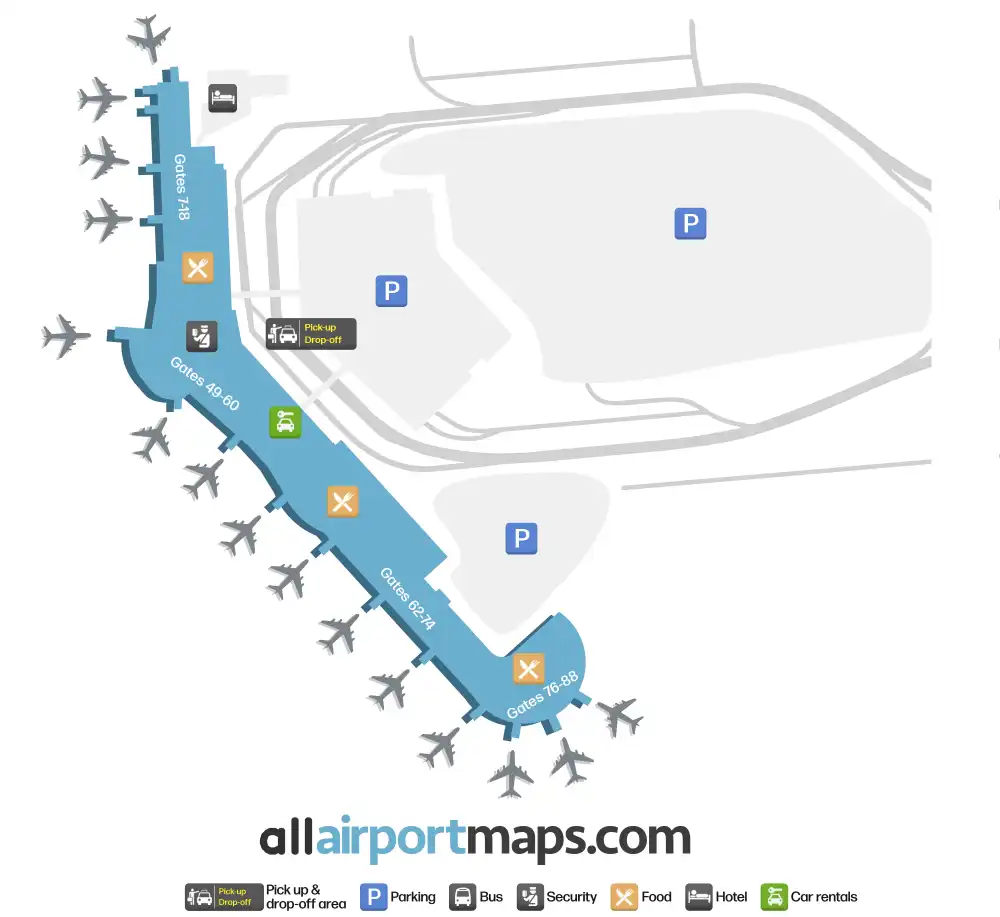 Mapa de la terminal del Aeropuerto Internacional de Edmonton