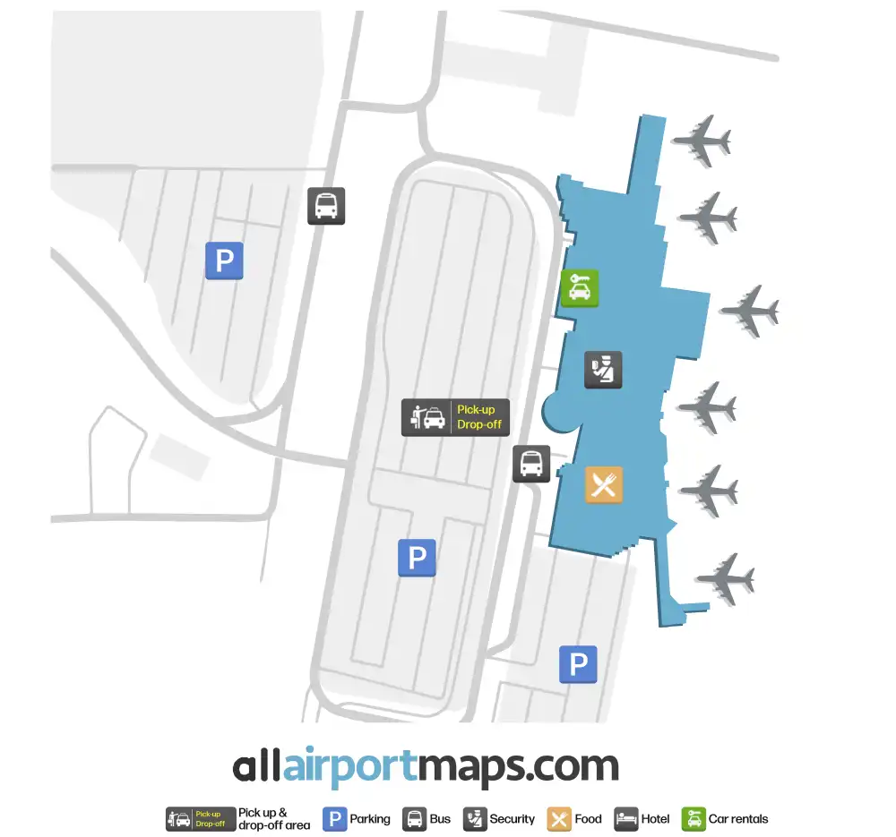 Mapa de la terminal del Aeropuerto Internacional de Kelowna