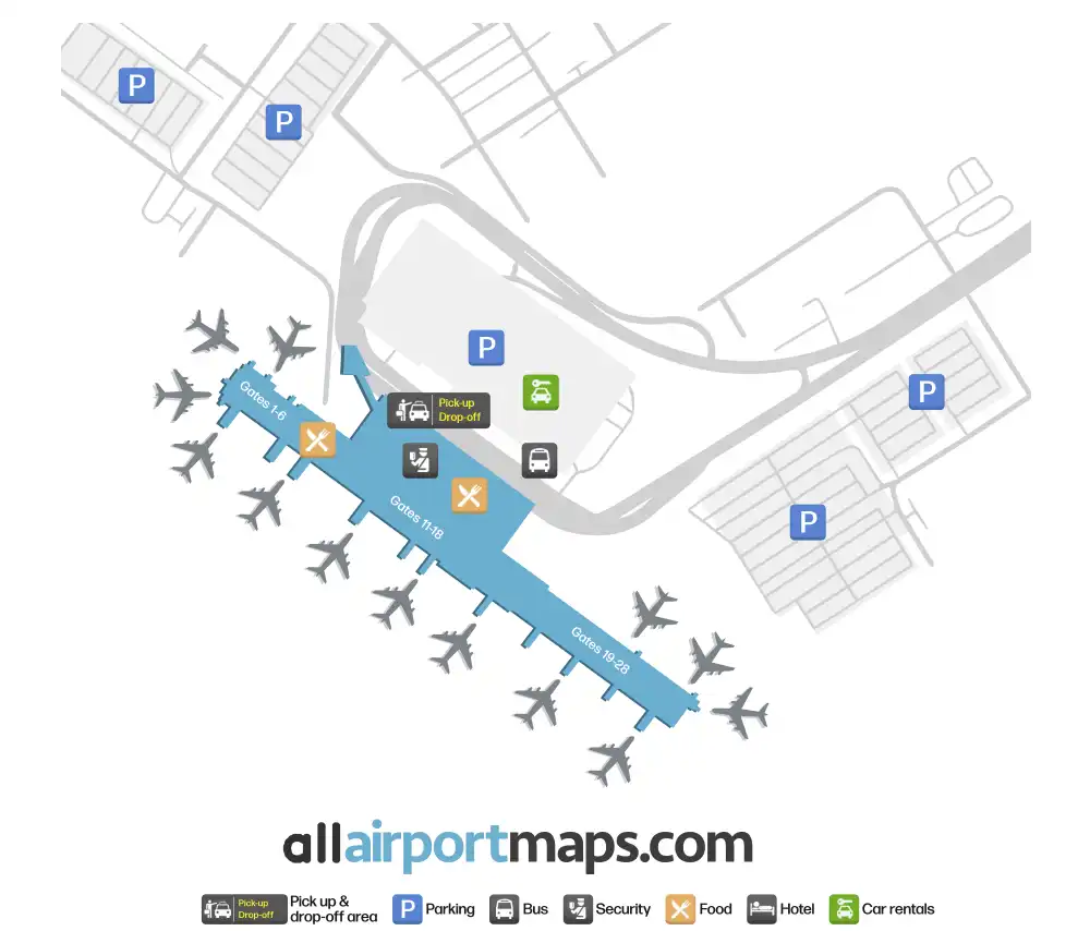 Mapa de la terminal del Aeropuerto Internacional de Ottawa