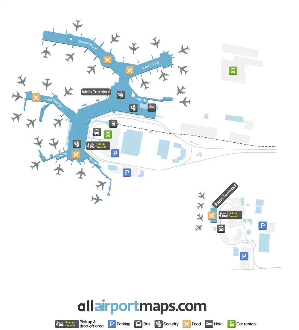 Mapa de la terminal del Aeropuerto Internacional de Vancouver