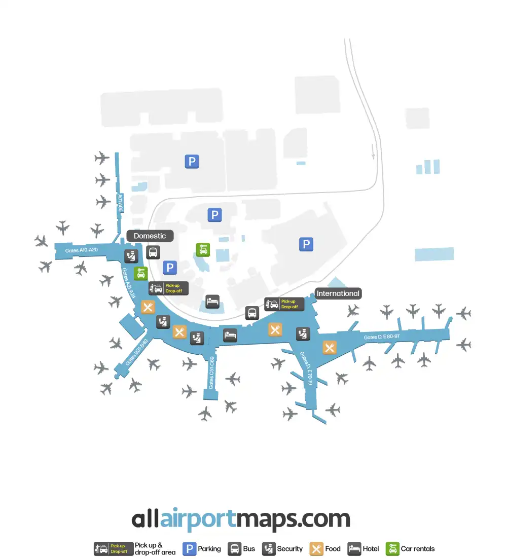 Mapa de la terminal del Aeropuerto Internacional de Calgary
